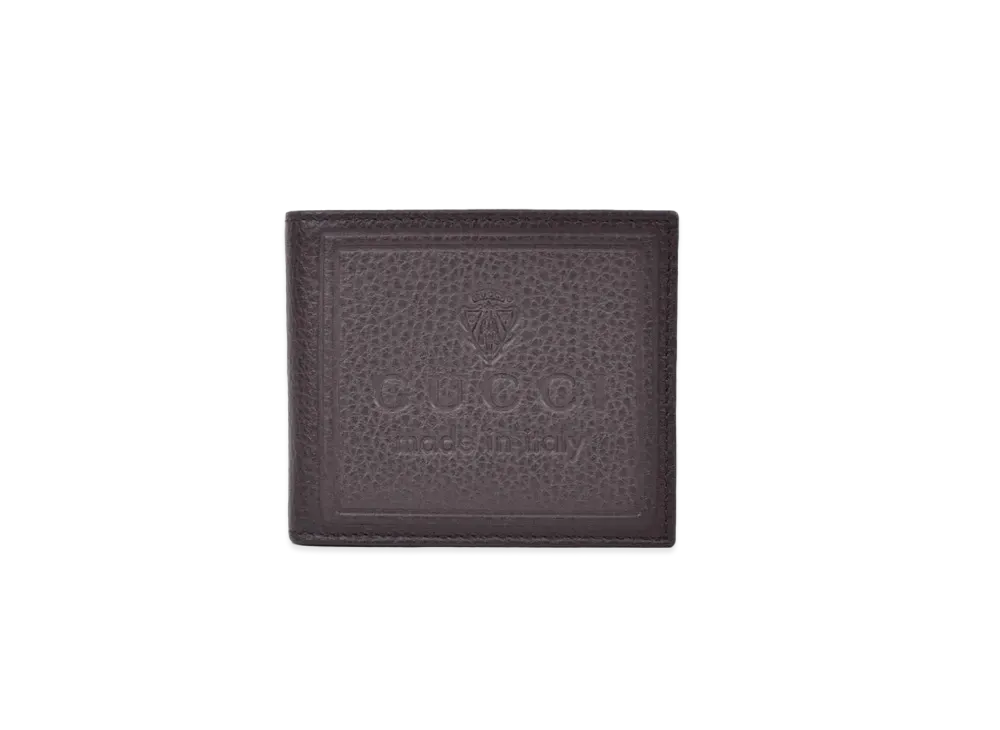 GUCCI Hysteria Crest Logo Bi-fold Wallet "Dark Brown"
