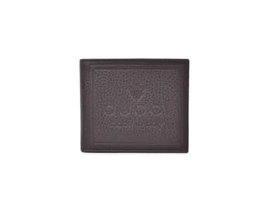 GUCCI Hysteria Crest Logo Bi-fold Wallet "Dark Brown"