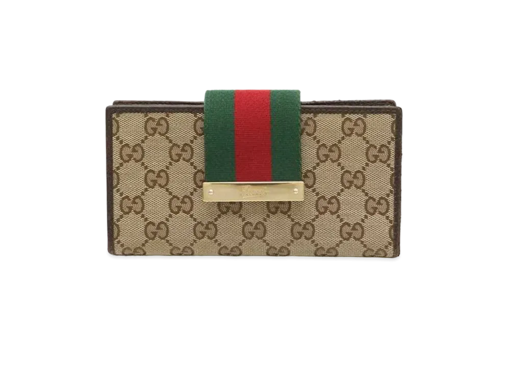 GUCCI GG Canvas Sherry Bi-fold Long Wallet "Brown"