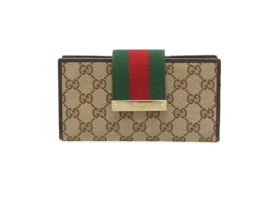 GUCCI GG Canvas Sherry Bi-fold Long Wallet "Brown"
