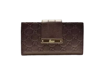GUCCI Sherry Guccissima Bi-fold Long Wallet "Dark Brown"