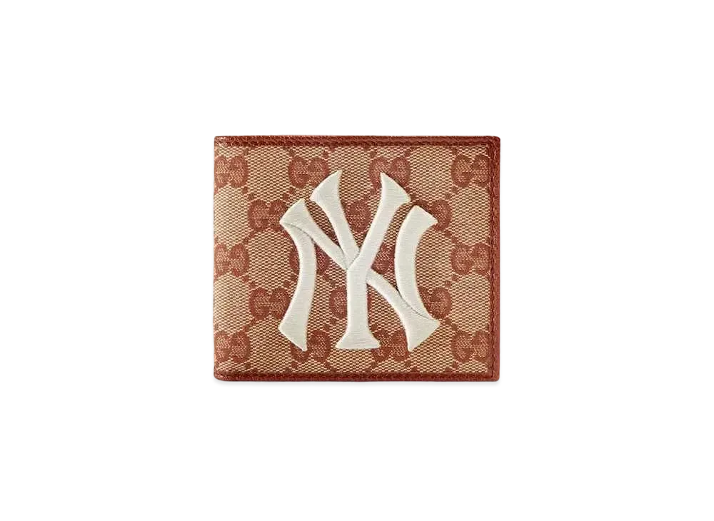 GUCCI GG Canvas Bi-fold Wallet NY Yankees "Pink"