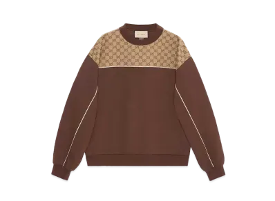 GUCCI Cotton Jersey Sweatshirt "Brown"