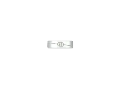 GUCCI Diagonal Interlocking G Ring "Sterling Silver"