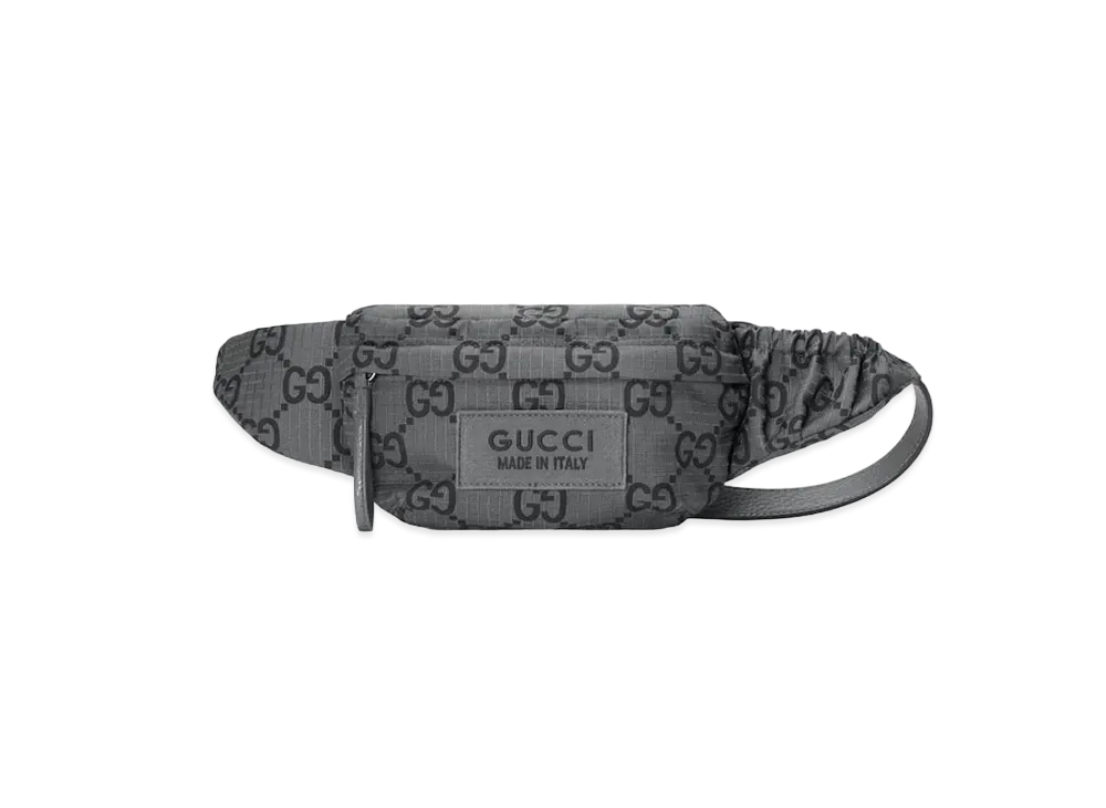 グッチ GGリサイクルポリエステル ラージ ベルトバッグ "ダークグレー/ブラック" 767934 FACPM 1246