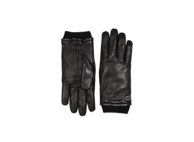 GUCCI Leather Gloves With Interlocking G "Black"
