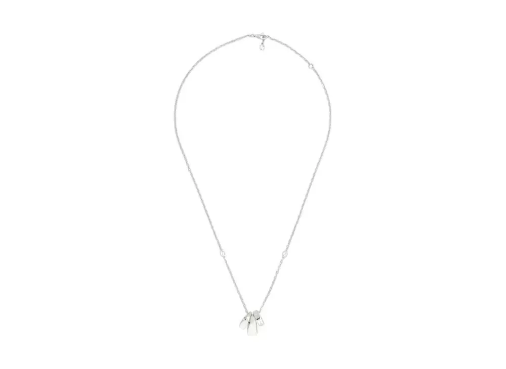 GUCCI Diagonal Interlocking G Necklace "Silver"