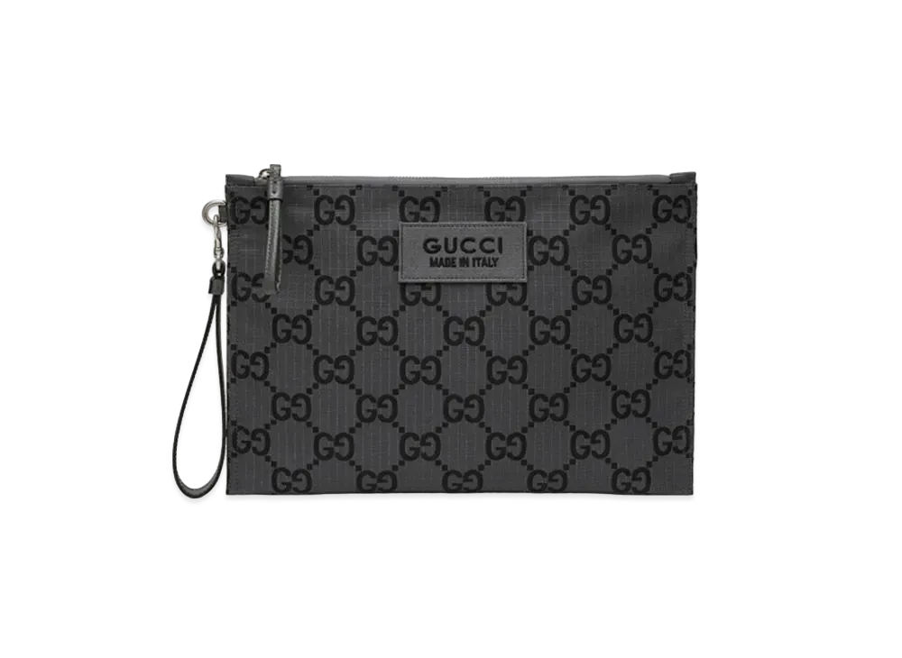 GUCCI グッチ ナイロン ポーチ ブラック 正規品 GG柄 グッチ GGポリエステル ポーチ 