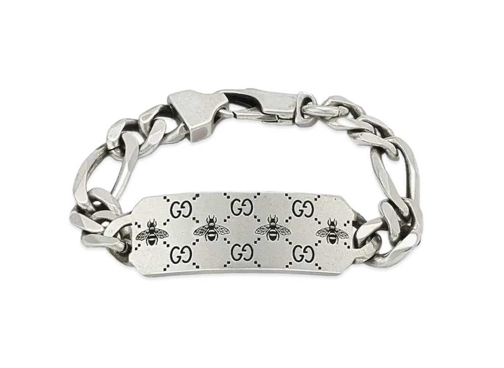 GUCCI GG Bee Engraved Bracelet "Silver"