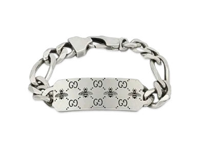 GUCCI GG Bee Engraved Bracelet "Silver"