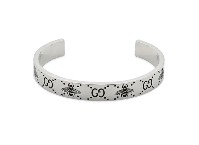 GUCCI GG Bee Ingraved Cuff Bracelet "Silver"