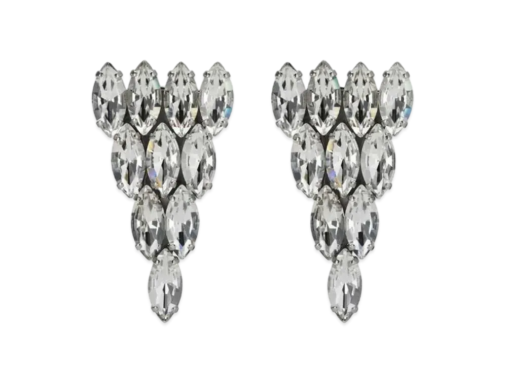 GUCCI Geometric Shape Earrings Tone Metal "Palladium"