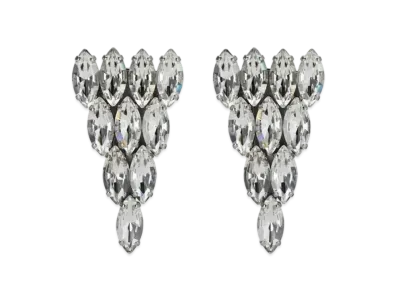 GUCCI Geometric Shape Earrings Tone Metal "Palladium"