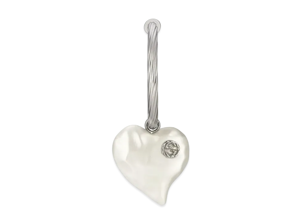 GUCCI Interlocking G Heart Single Earring Metal "Palladium"
