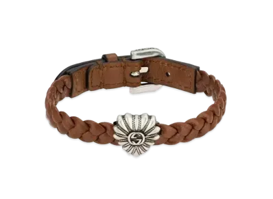 GUCCI Interlocking G Ingraved Heart Bracelet "Silver"