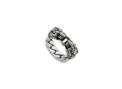GUCCI Tiger Head Ring Aged Finish "Silver"