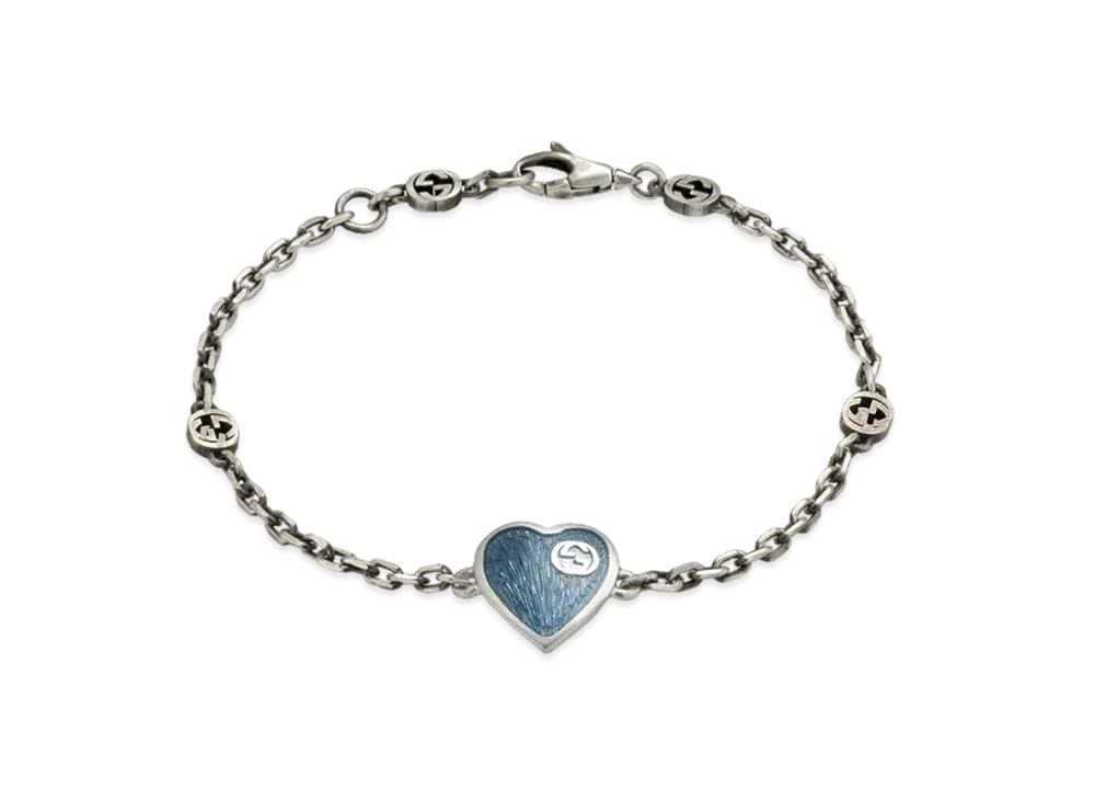 GUCCI Heart Bracelet Interlocking G "Silver"