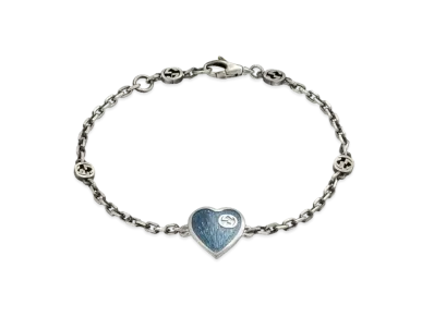 GUCCI Heart Bracelet Interlocking G "Silver"