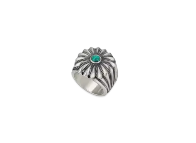 GUCCI Floral Motif Ring "Silver"