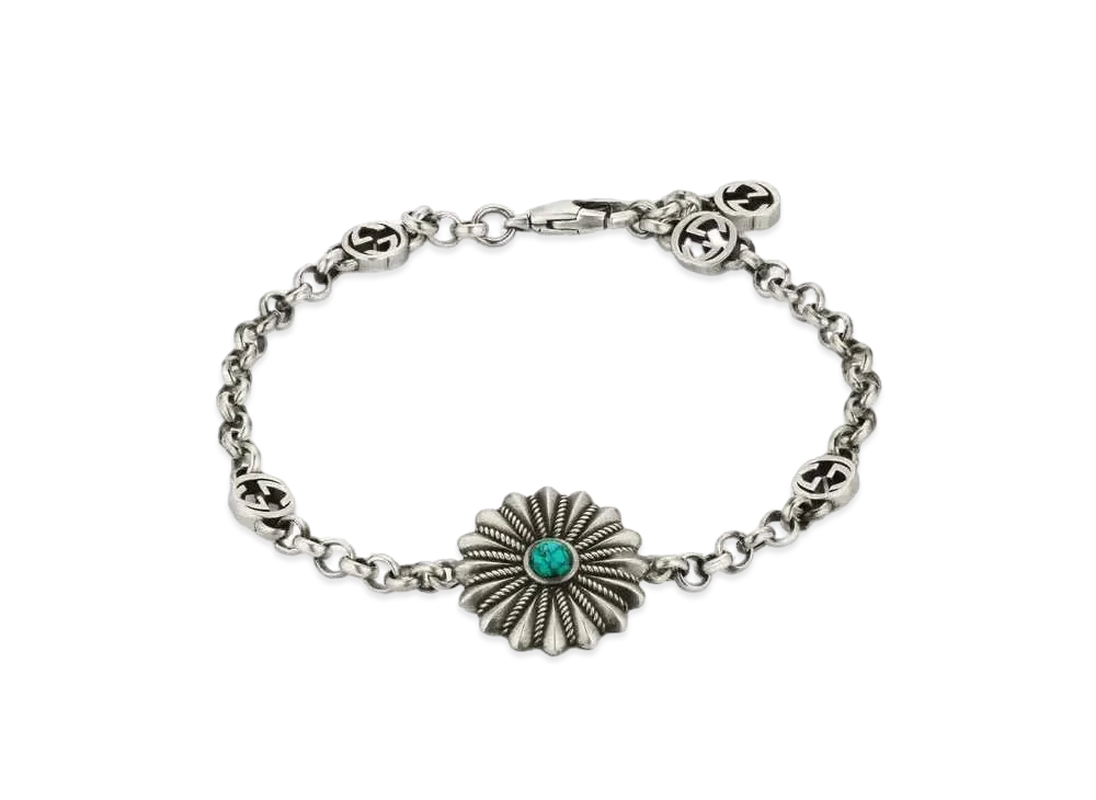 GUCCI Interlocking G Bracelet Flower "Silver"
