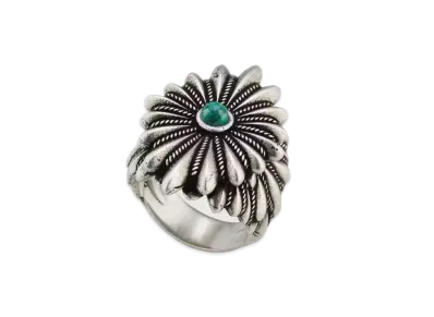 GUCCI Interlocking G Ingraved Flower Ring "Silver"