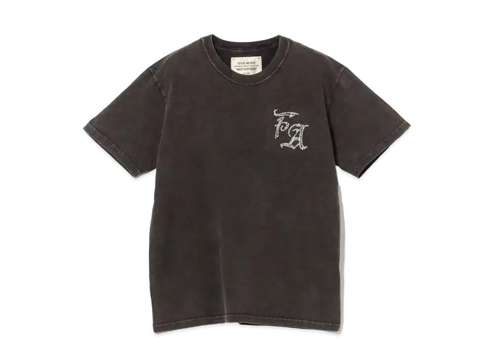 BEAMS FUTURE ARCHIVE Fade Rhine Stone T-shirts "Black"