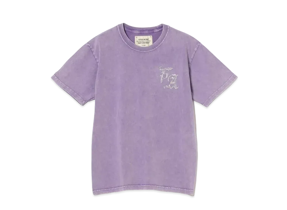 BEAMS FUTURE ARCHIVE Fade Rhine Stone T-shirts "Puple"