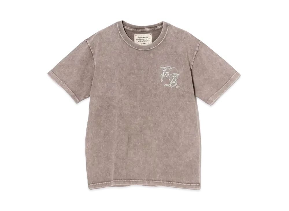 BEAMS FUTURE ARCHIVE Fade Rhine Stone T-shirts "Gray"