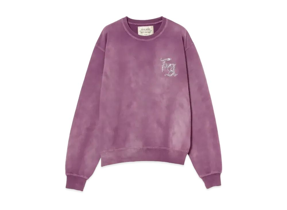 BEAMS FUTURE ARCHIVE Fade Rhine Stone Sweat Crew "Puple"