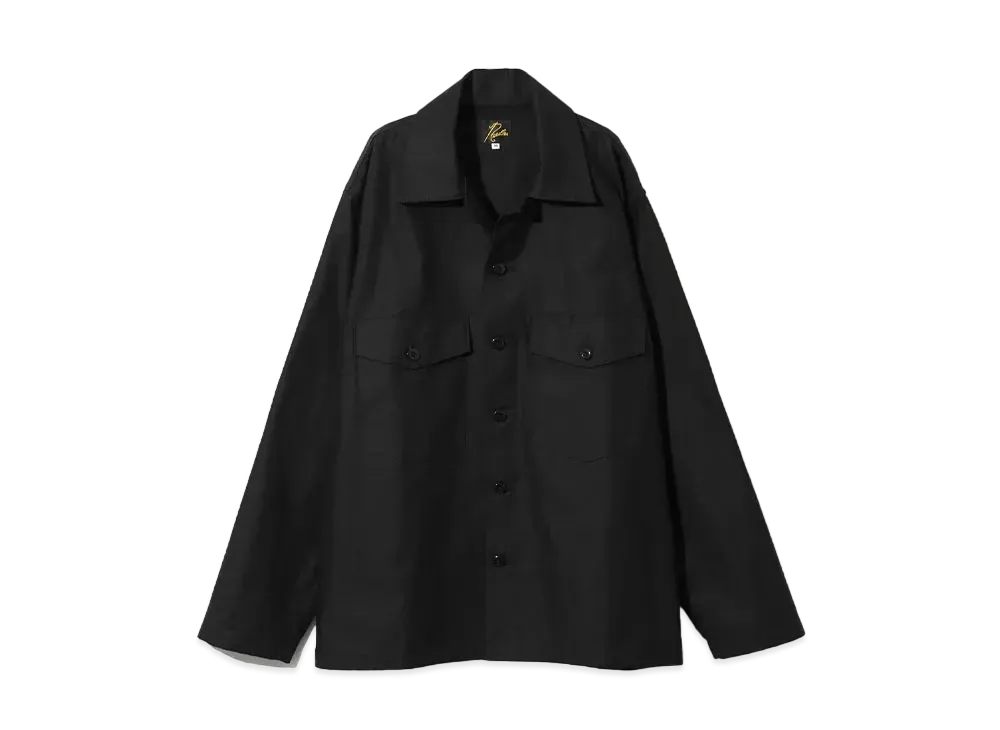 Needles L/S Fatigue Shirt Back Sateen "Black"