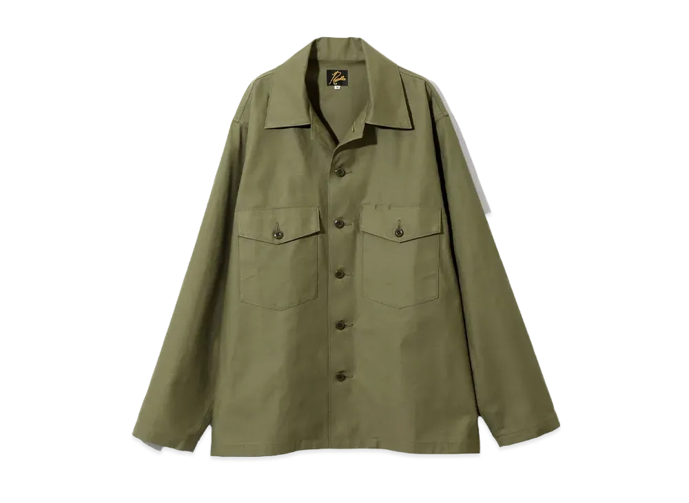 Needles L/S Fatigue Shirt Back Sateen "Khaki"