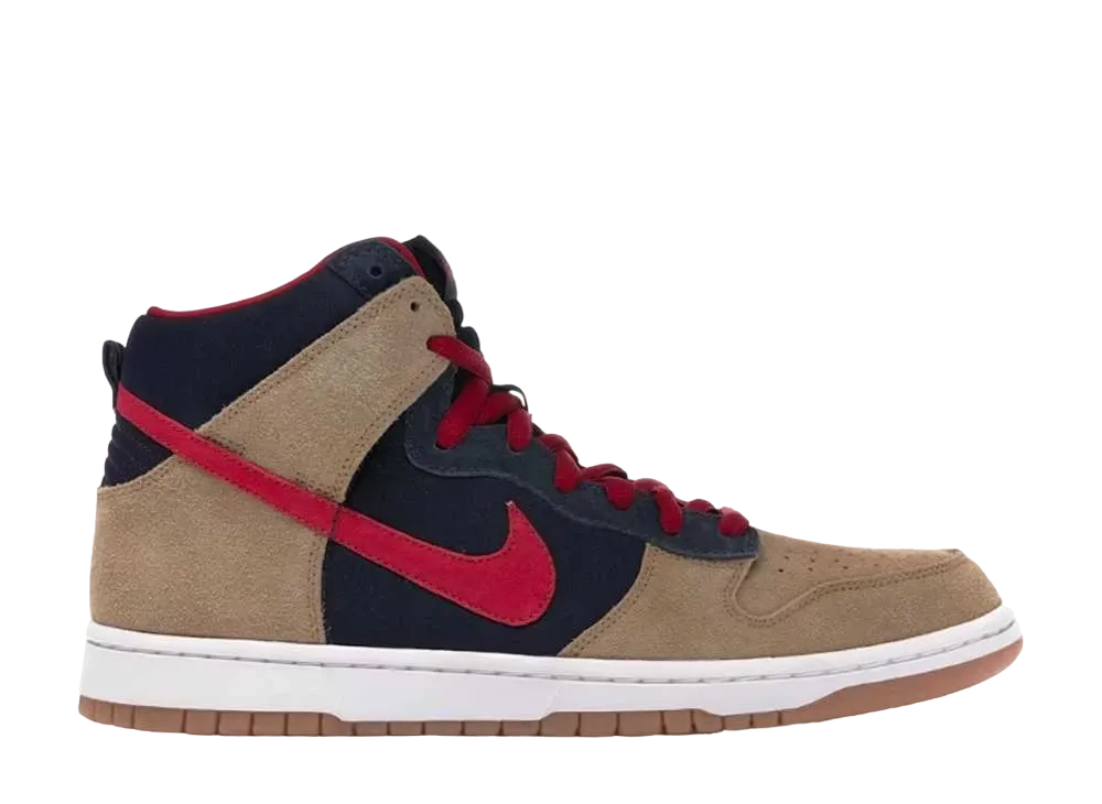 ナイキ SB ダンク ハイ プレミアム リースフォーブス "ダークオブシディアン/バーシティレッド/メープル"