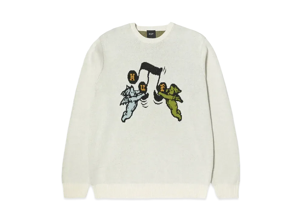 HUF Fall 24 Song Intarsia Sweater "Linen"