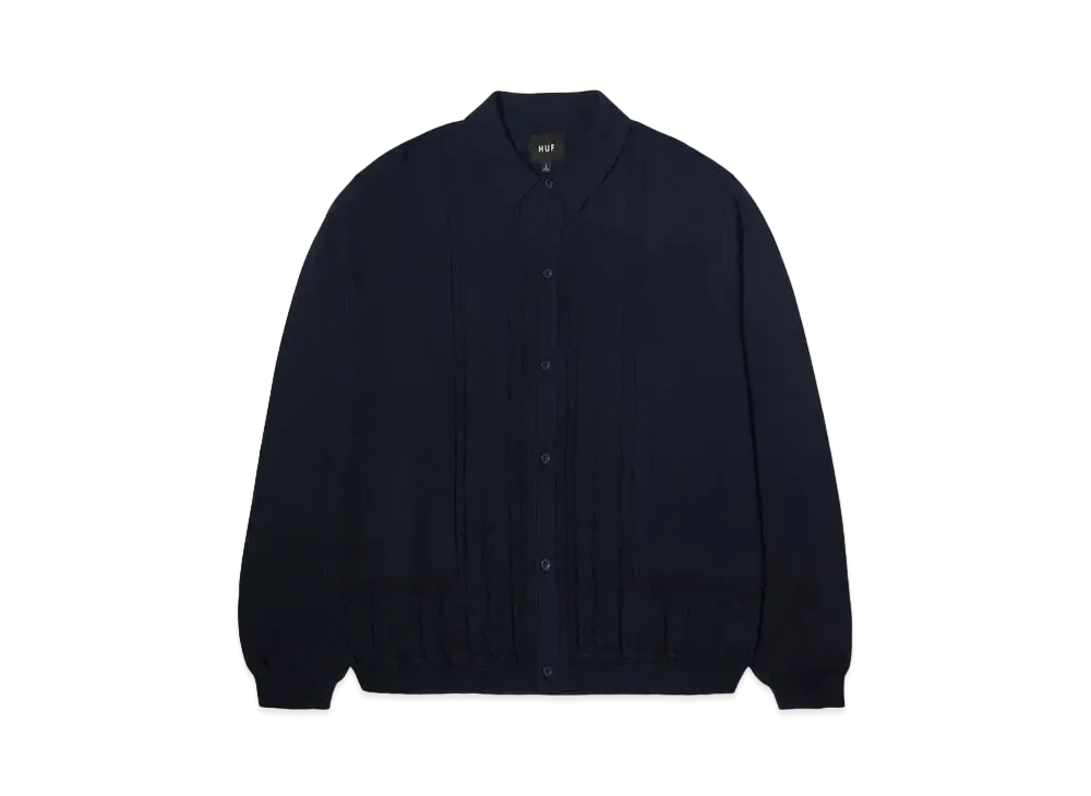 HUF Fall 24 Towner Long Sleeve Knit Top "Navy"