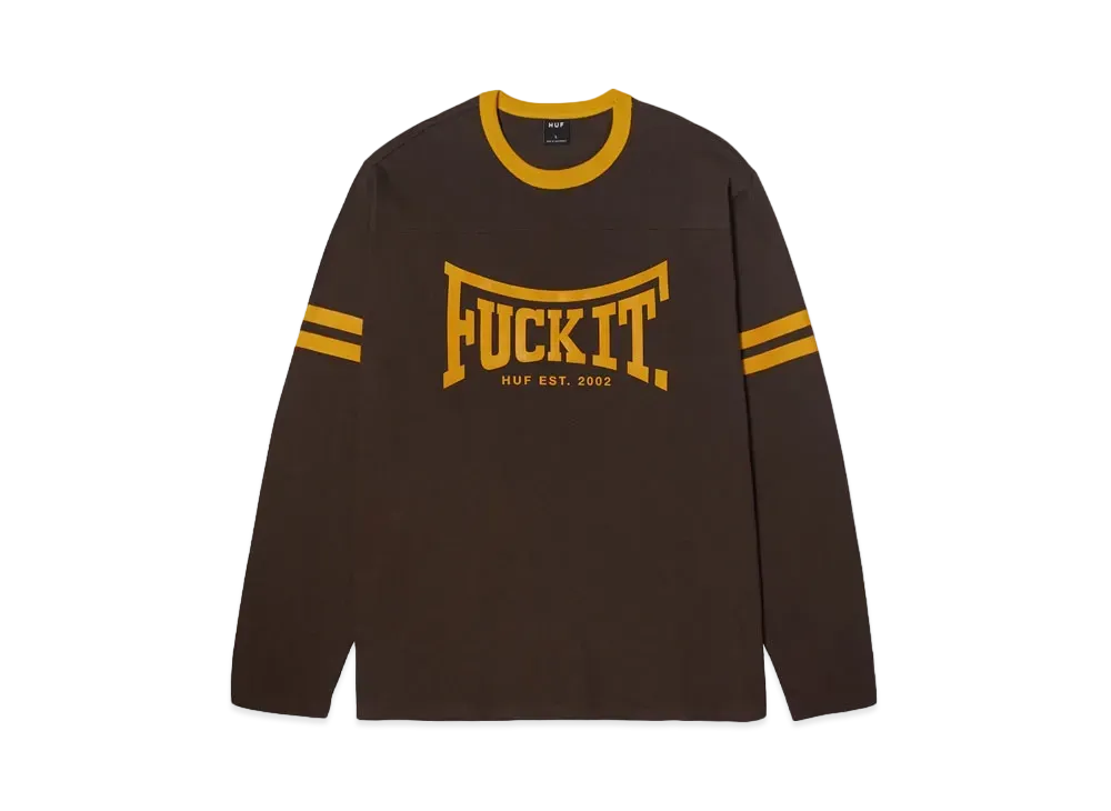 HUF Fall 24 Exeter Long Sleeve Football Shirt "Espresso"