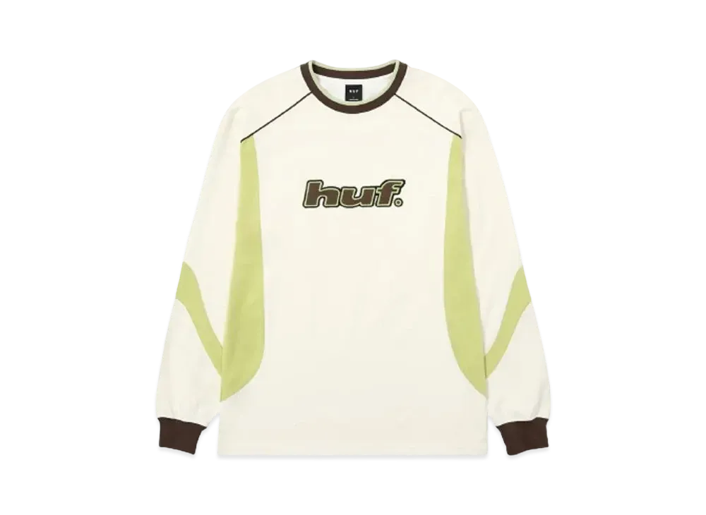 HUF Fall 24 Distressed Logo Crew "Linen"