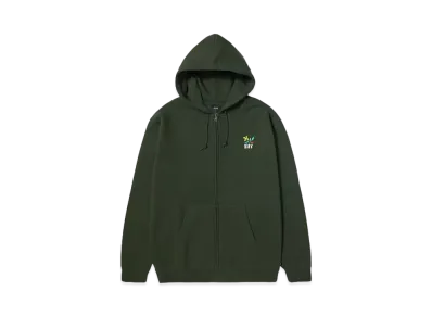 HUF Fall 24 Flower Full Zip Hoodie "Hunter Green"