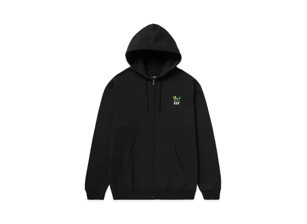 HUF Fall 24 Flower Full Zip Hoodie "Black"