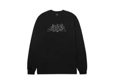 HUF Fall 24 Outline EMB. Long Sleeve Tee "Black"