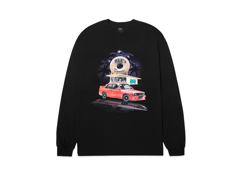 HUF Fall 24 Drive Thru Long Sleeve Tee "Black"