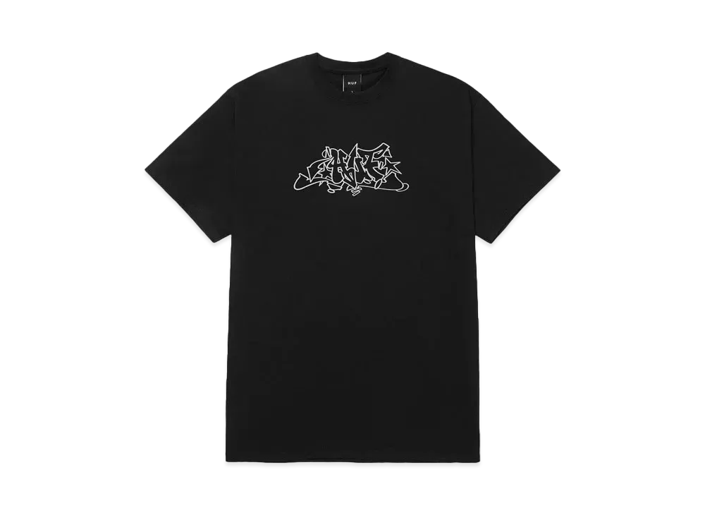 HUF Fall 24 Outline EMB. Tee "Black"