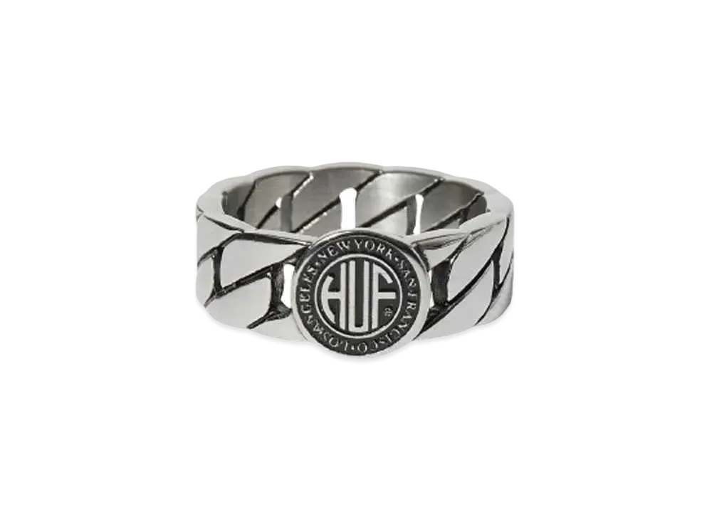 HUF Fall 24 Regional Cuban Link Ring "Silver"