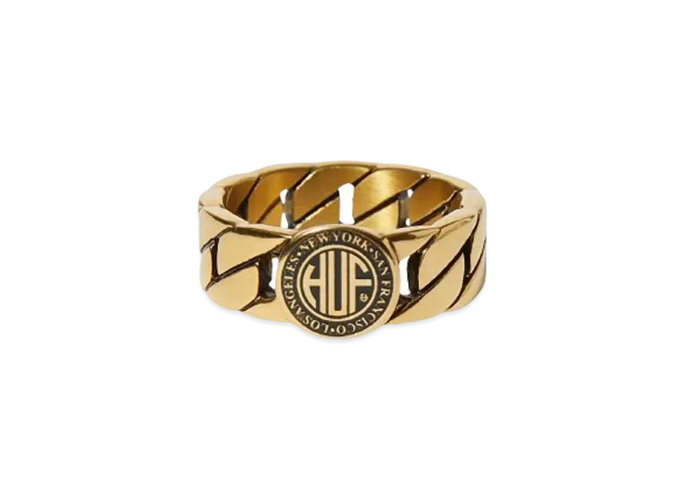 HUF Fall 24 Regional Cuban Link Ring "Gold"
