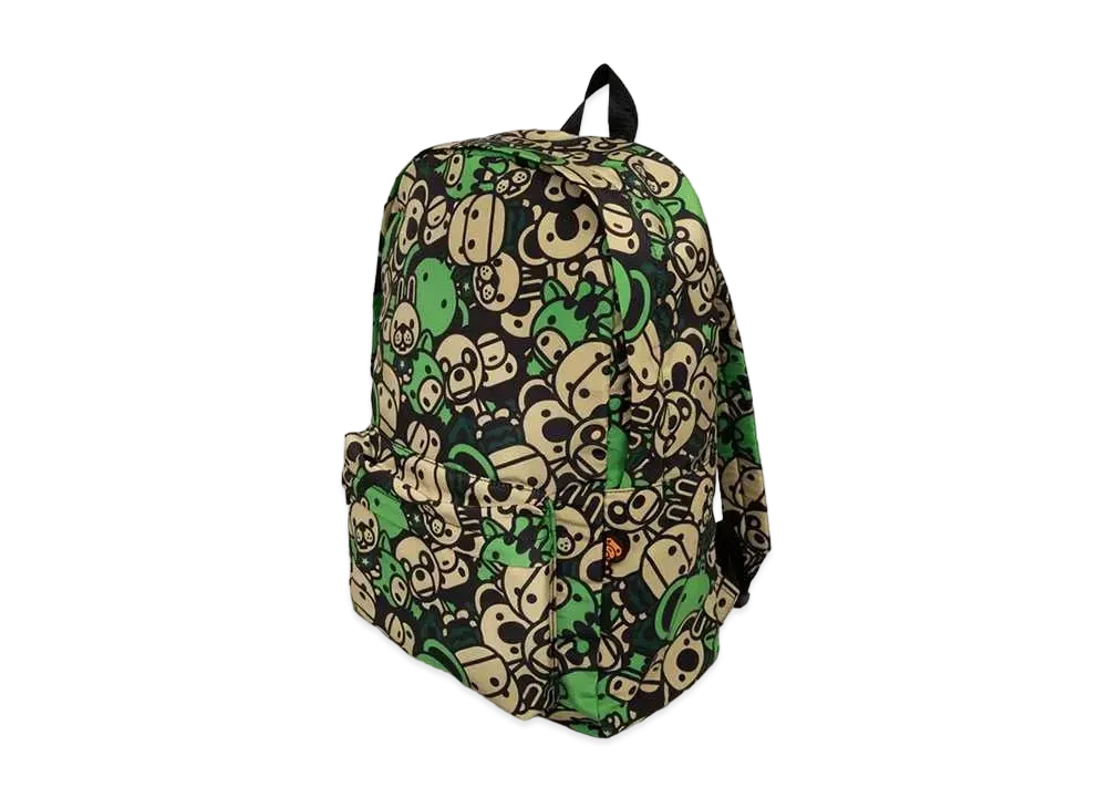 A BATHING APE All Friends Large Backpack "Green"