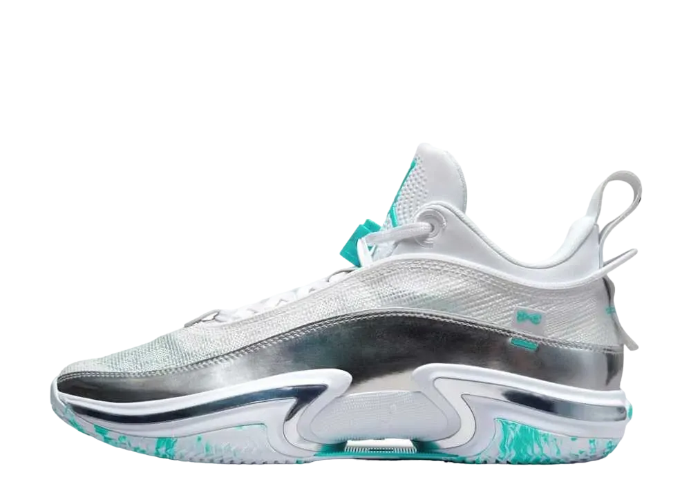 ナイキ エアジョーダン36 ロー グォアイルン "ホワイト/メタリックシルバー/ブラック/エメラルドグリーン"