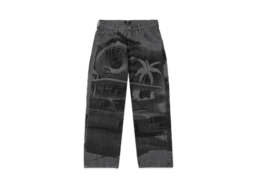 HUF Fall 24 Drive Thru Denim Pant "Washed Black"