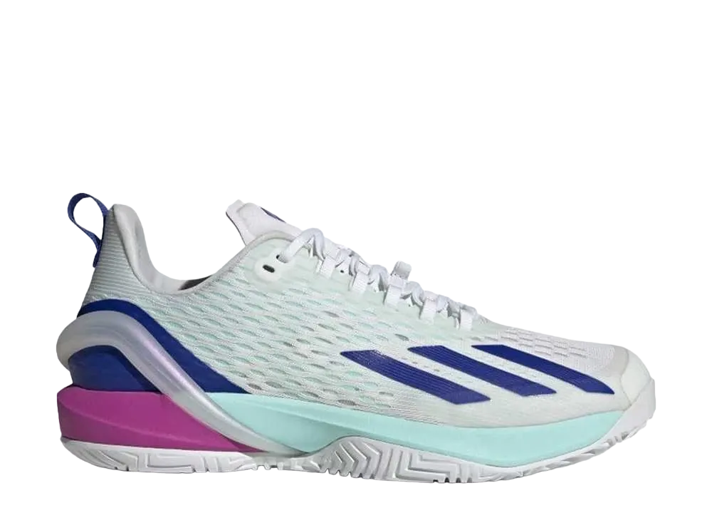 アディダス アディゼロ サイバーソニック テニス "フットウェアホワイト/ルシッドブルー/セミフラッシュアクア"