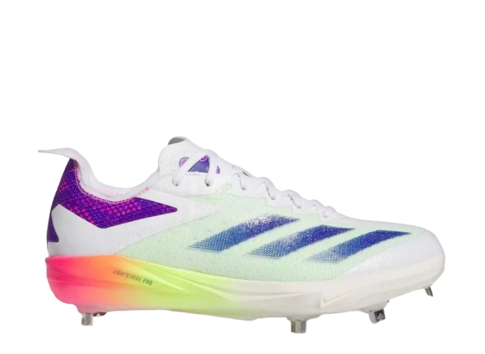 adidas Adizero Electric+ Warp Speed Baseball Cleats "Footwear White/Lucid Blue/Lucid Pink"