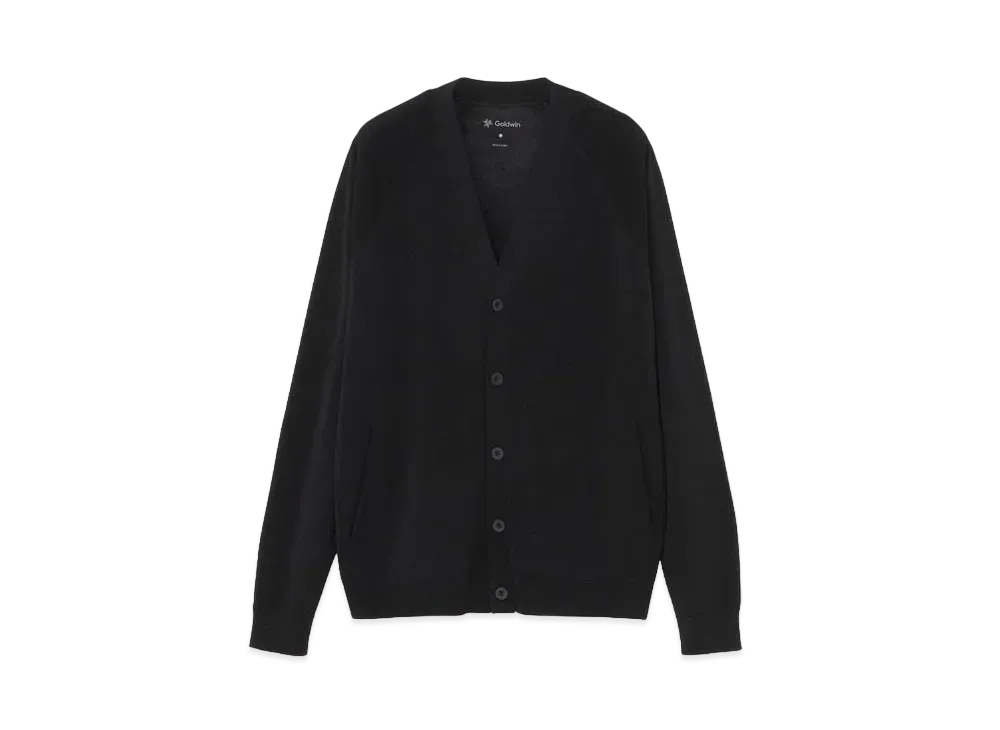 Goldwin Whole Garment Wool Knit Cardigan (Unisex) "Black"