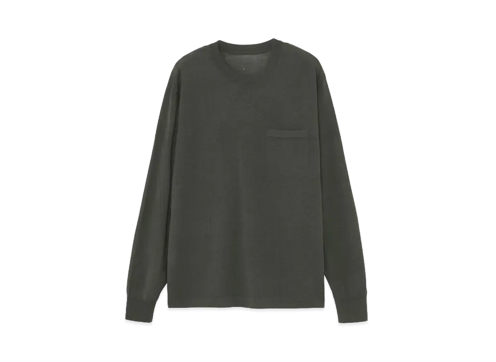 Goldwin Whole Garment Wool Knit Long Sleeve T-shirt (Unisex) "Dark Olive"